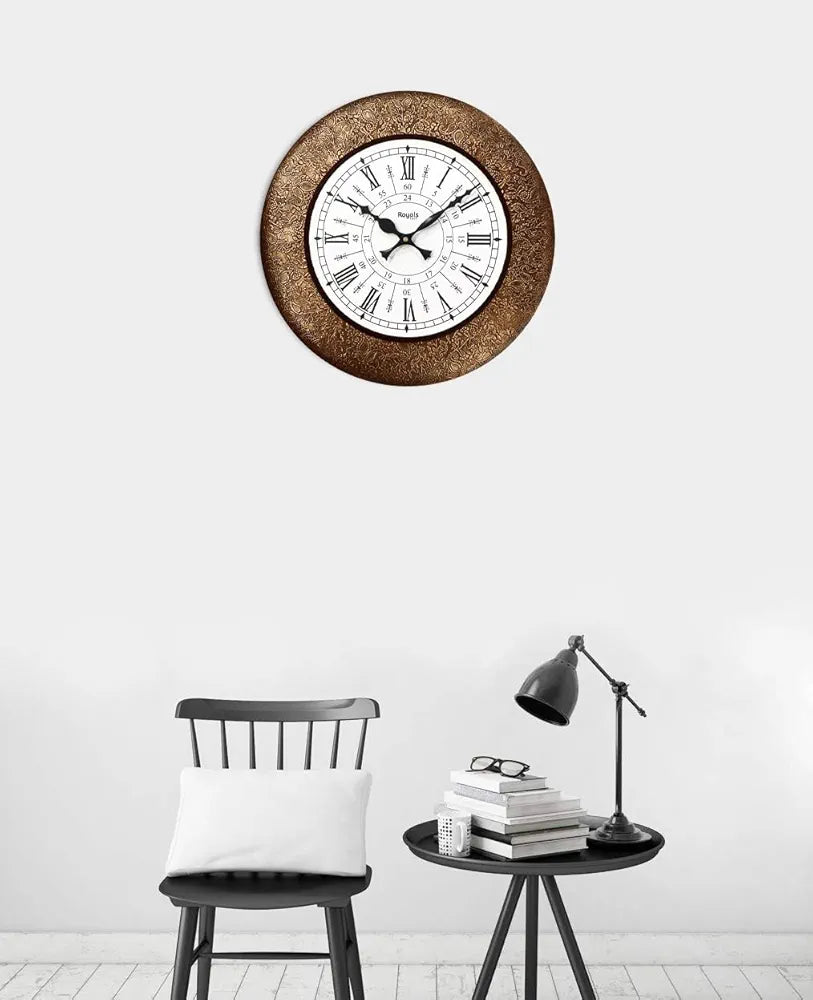 RoyalsCart Analog Wall Clock For Elegant Clock Size - 16 X 16 Inches Gold