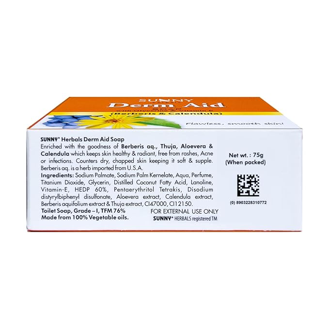 Sunny Herbals Derm Aid Soap For Rashes and Infection Free Skin - 75 gms (Pack of 4)