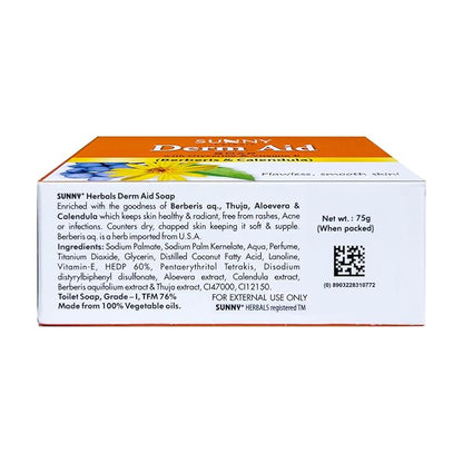 Sunny Herbals Derm Aid Soap For Rashes and Infection Free Skin - 75 gms (Pack of 4)