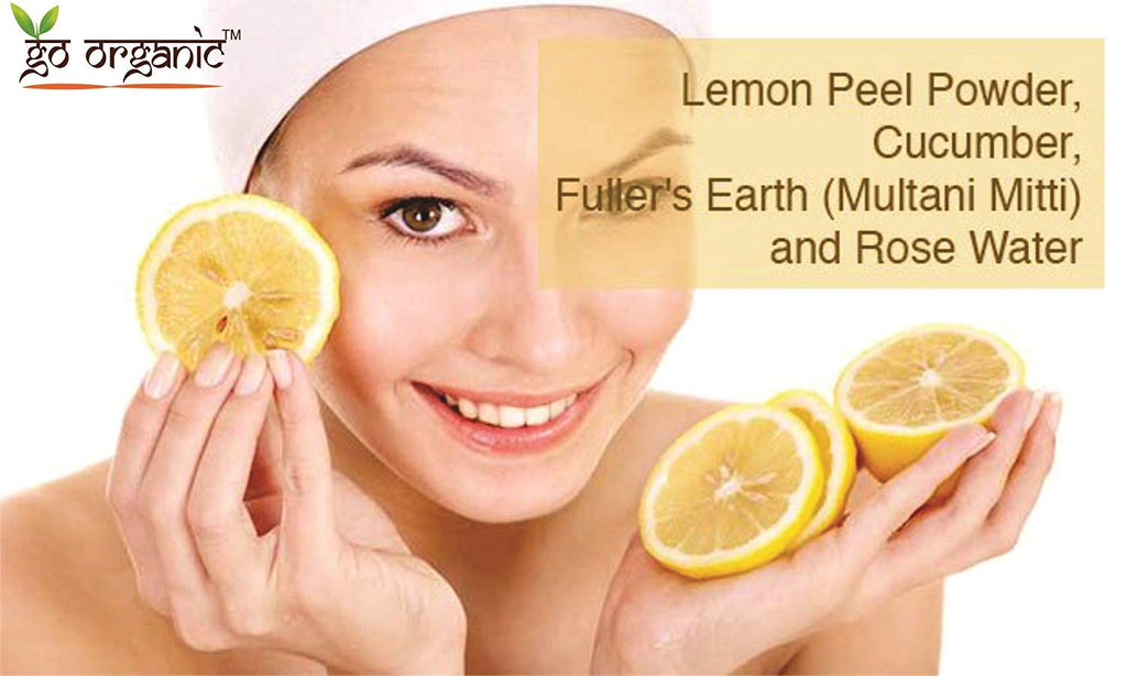 Go Organic Lemon Peel Powder For Face Cleanser & Skin Whitening 250 gm