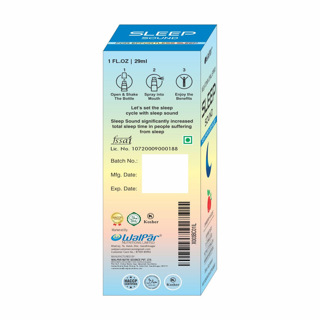 WALPAR Sound Sleep Melatonin Oral Spray for effortless sleep Cranberry Flavour 30 ml, 70 grams