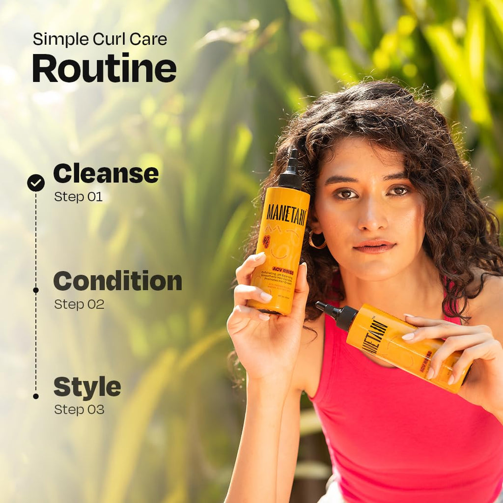 MANETAIN Apple Cider Vinegar Hair Rinse 200ml – Clarifies Scalp, Removes Buildup & Dandruff – With Glycolic Acid & Fermented Rice Water – Sulfate-Free, Boosts Hair Growth & Shine