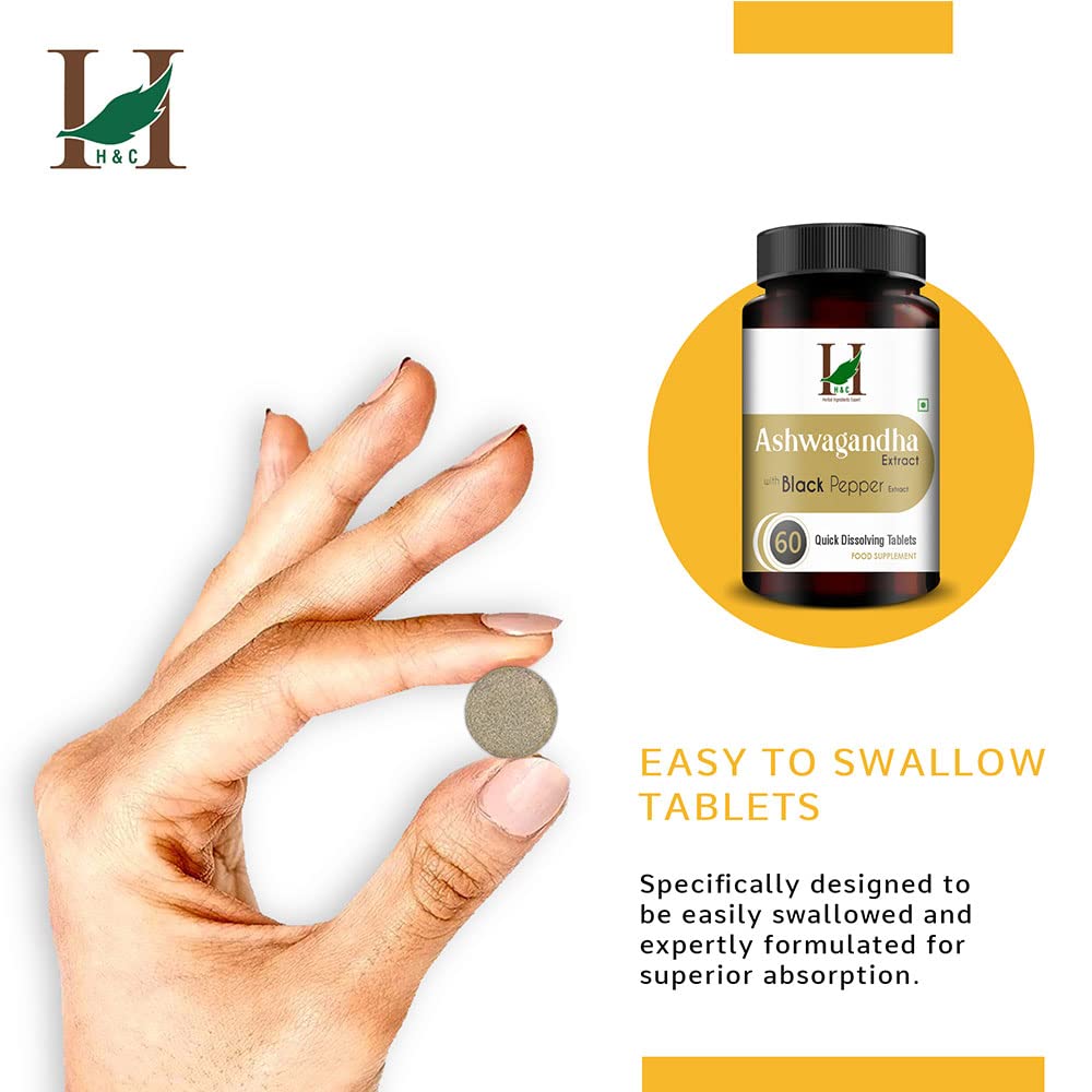 H&C Ashwagandha Extract with Black Pepper - 60 Tablets