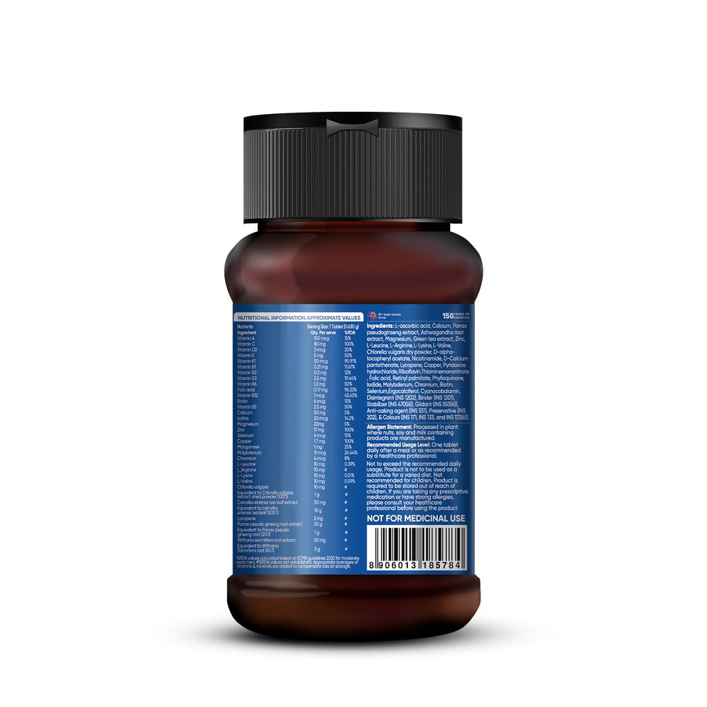 Dr. Vaidyaâ€™s Menâ€™s Multivitamin Tablet | Natural Multivitamin for Men Enriched with Ayurvedic Herbs | Goodness of Vitamin C tablets, Vitamin D, Calcium, Vitamin D3, and Magnesium Supplement | 60 Tablets