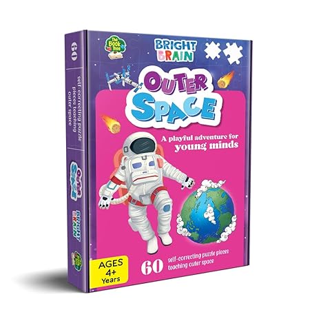 The Book Tree Bright Brain Outer Space 60 Piece Jigsaw Puzzle for Preschoolers Toy for Learning Space