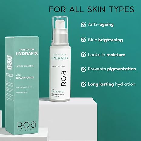 R.O.A Skincare Hydrafix moisturizer for dry skin face with Niacinamide - 50 ml