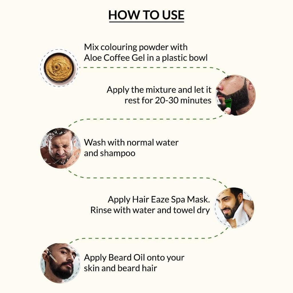 INDUS VALLEY Natural Damage Free Beard Hair Color,Dark Brown - 78ml + 8g