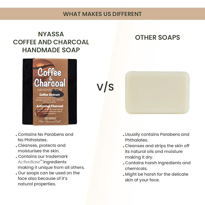 Nyassa Coffee and Charcoal Handmade Soap - 150 Gms