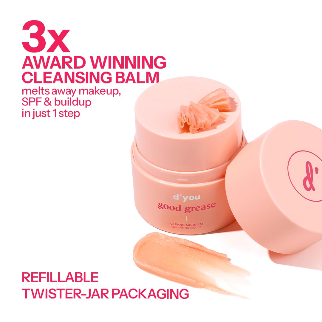 dâ€™you Good Grease Cleansing Balm â€“ Melt-Away Makeup & Sunscreen, Deep Pore Cleanser, 50 ml, Cruelty-Free, Refillable Packaging