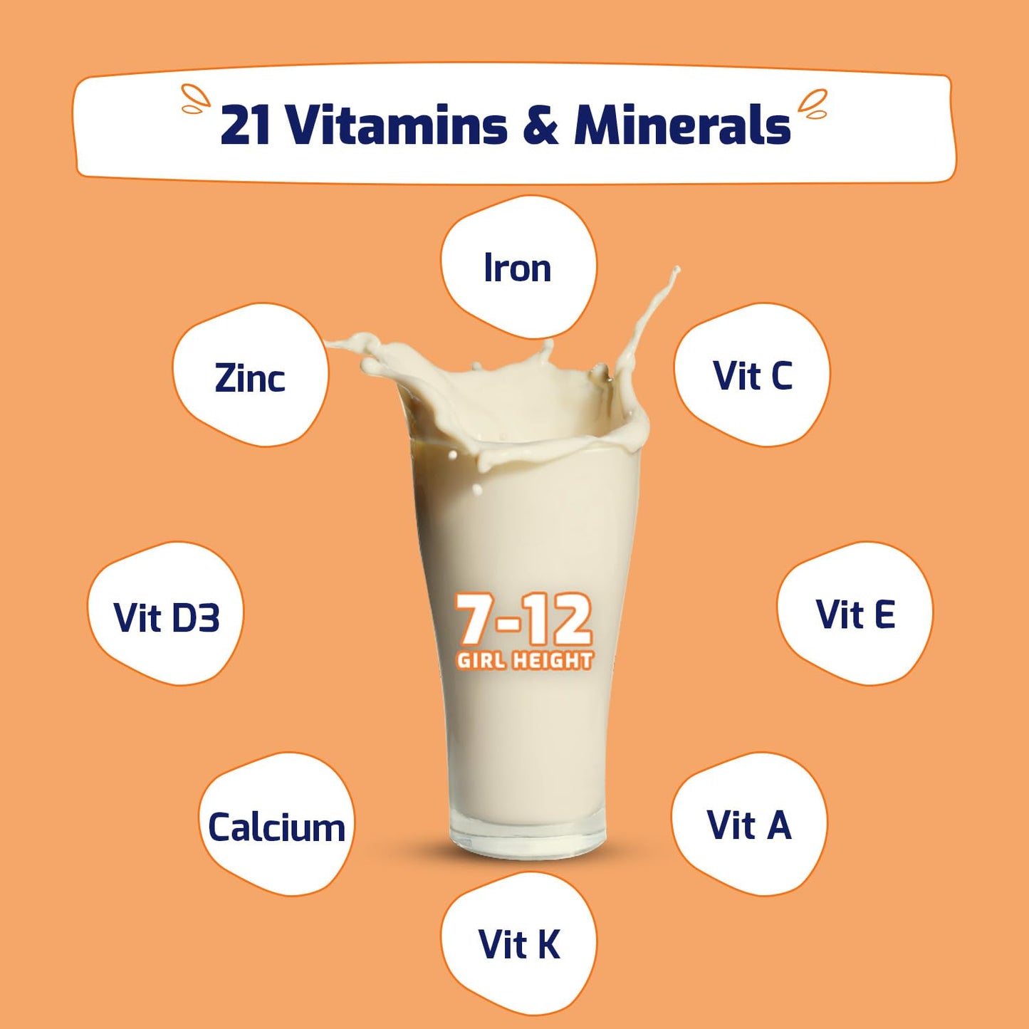 Gritzo SuperMilk Height+ (7-9y Girls), 10g Protein (Creamy Vanilla)
