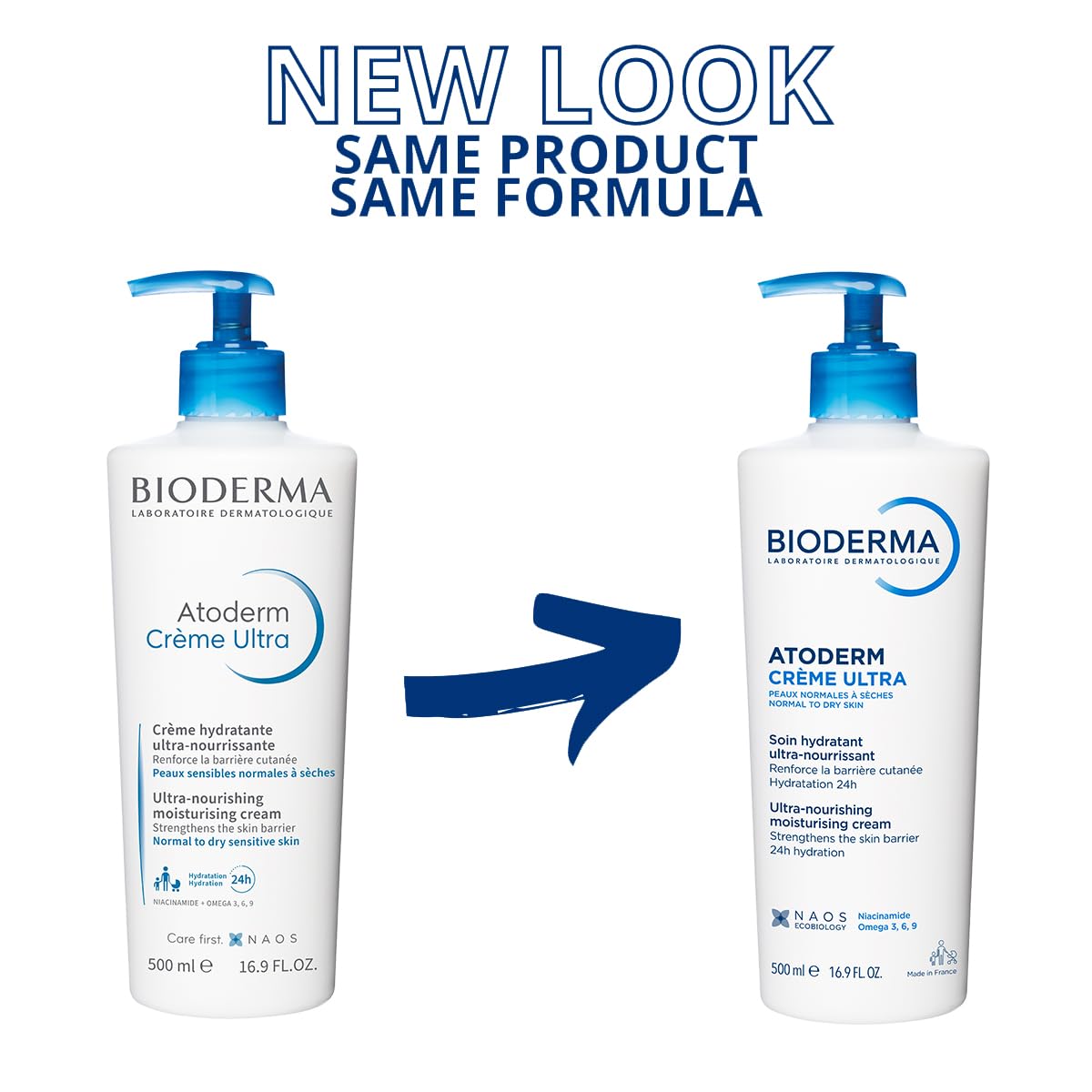 Bioderma Atoderm Creme Ultra-Nourishing - Moisturizer with Niacinamide | Boosts Hyaluronic Acid & Ceramides for Normal, Sensitive & Dry Skin for Face & Body