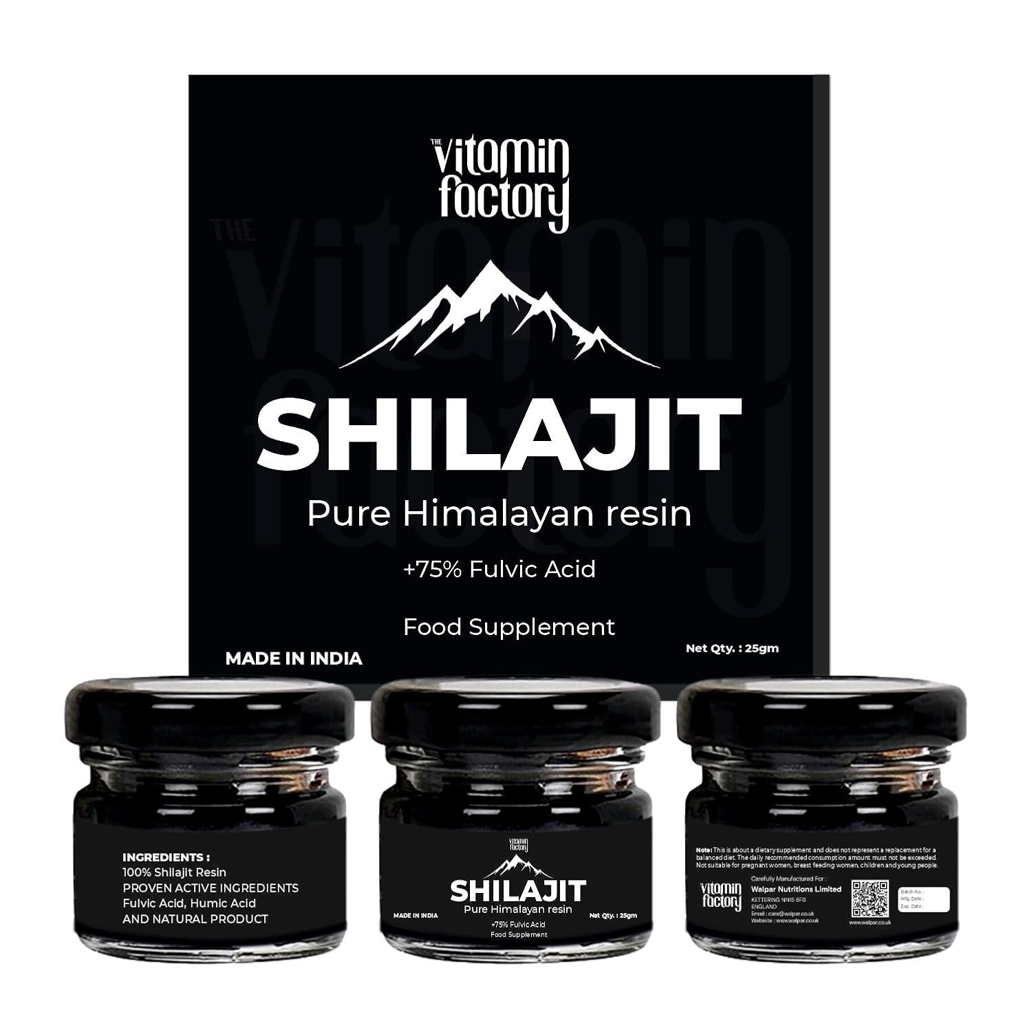The Vitamin Factory Premium Himalayan Shilajit Resin +75% Fulvic Acid Natural Energy Booster 25g