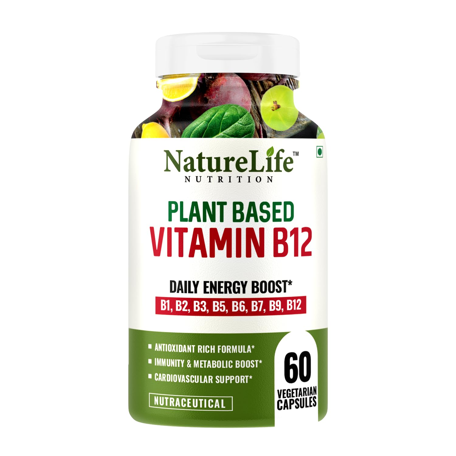 NatureLife Nutrition Plant Based Vitamin B12-60 Caps