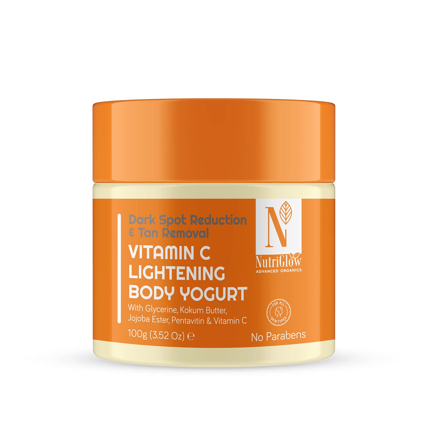 NutriGlow NATURAL'S Vitamin C Lightening Body Yogurt Moisturize Skin Deep Nourishing - 100 gms