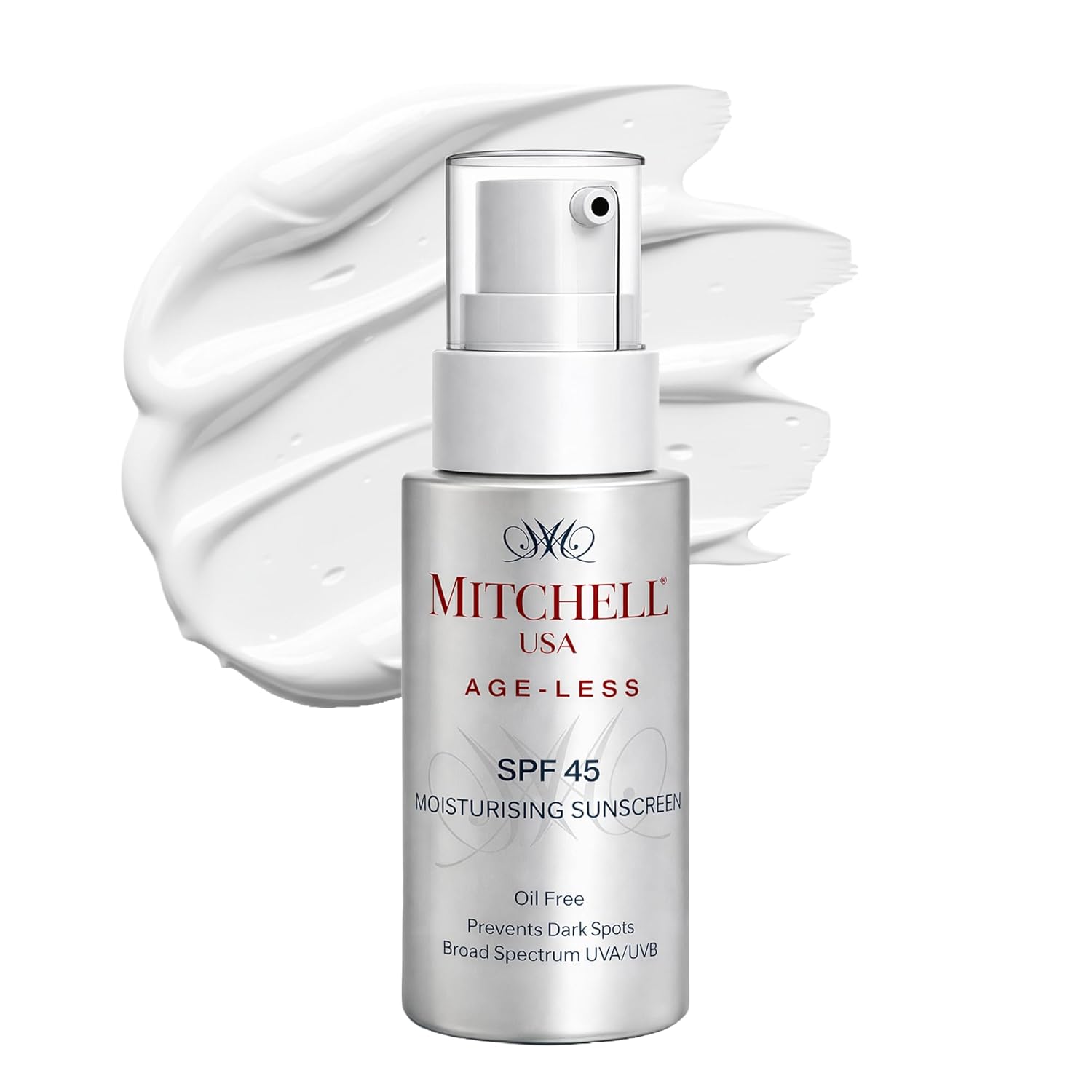 Mitchell USA Ageless Anti Aging Face Sunscreen SPF 45 | UVA/UVB Protect | Vitamin E, Carrot, Soyabean & Lotus Seed Extract | For All Skin Types of Men & Women | Alternative to Sunscreen SPF 50 | 50ml