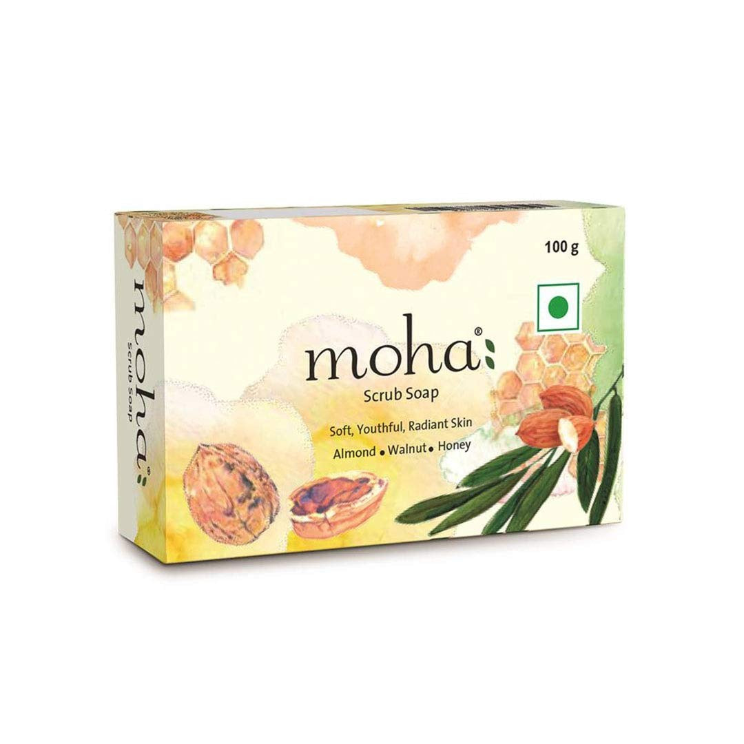 moha: Scrub Soap For Soft Hydrate & Nourished Skin - 100 gms (Pack of 3)