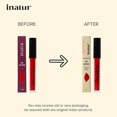 Inatur Glam Pink Lip Gloss Shiny Lips Suitable For All Tones - 2 ml