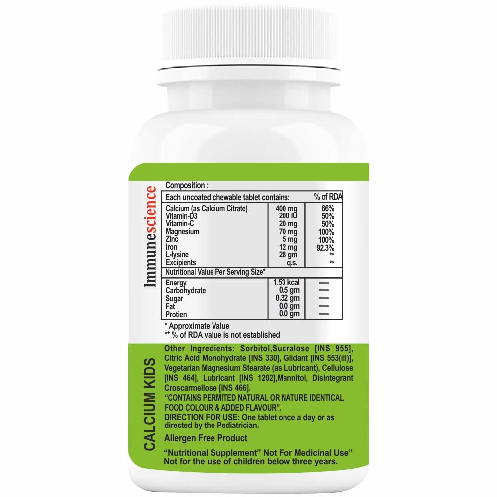 Immunescience Calcium For Kids Tablets - 90 tabs