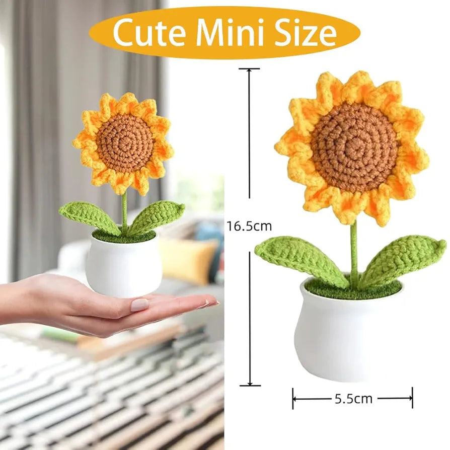 Cotton Crochet Flower Handmade Crochet Flowers Artificial Sunflower