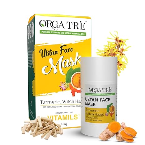 Orgatre Ubtan Face Mask Stick For Men & Women For Sun Tan - 40 gms