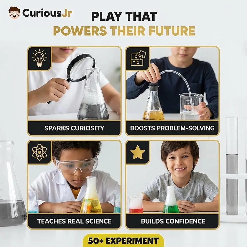 PW Junior Science Kit for Kids Age 4-14 Years Old, 50+ Science Experiments Including Diy