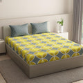 Wakefit Bedsheet for King Size Bedsheet King Size Bed Cotton 2 Pillow Covers Elastic Fitted Sheet Riyo Colour