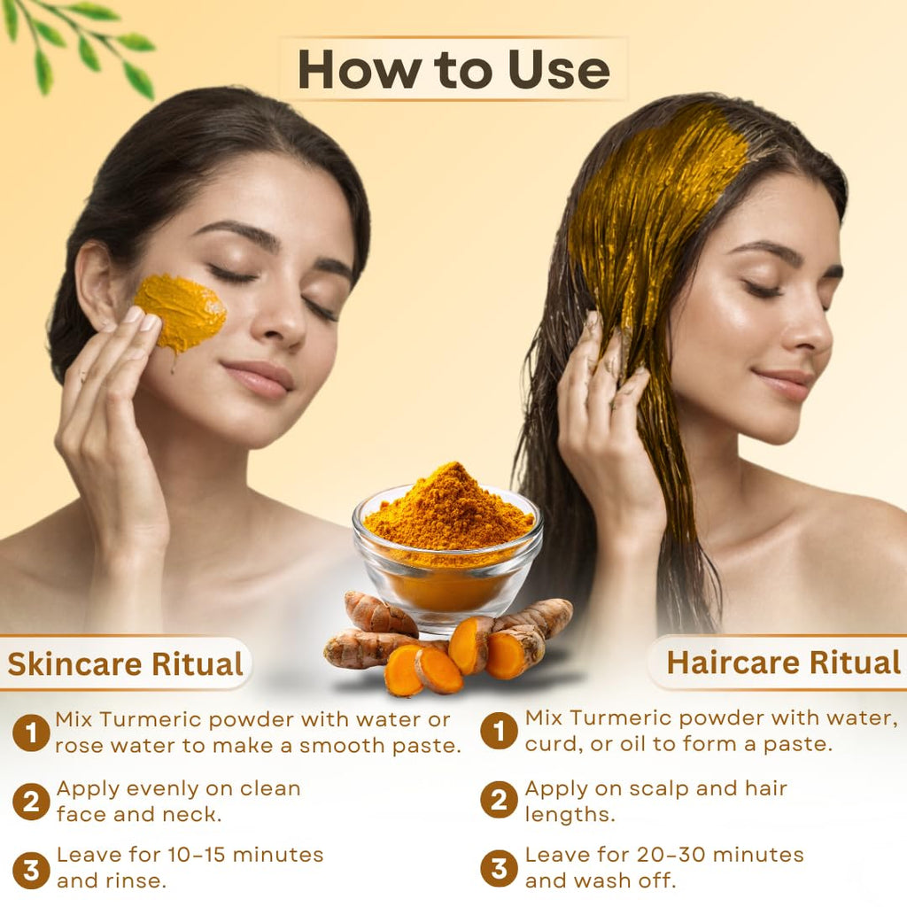 Smartdrops Turmeric Powder | Haldi Powder For face | Turmeric Powderr Face Pack For Glowing Skin | Turmeric Powder For Skin And Hair | For Hair Mask Use | For Skin Care Routine | For Men & Women - 100g (Pack 1)