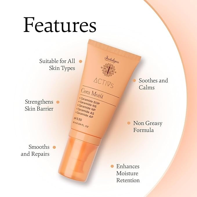 Indulgeo Essentials Cera Moist- Ceramide Calming Skin Cream Moisturizer - 50 ml