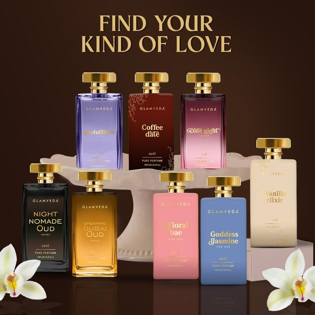Glamveda Night Nomade Oud Unisex Pure Perfume 100ml | Luxury Long Lasting | Perfume for Man & Woman | with Raspberry, Spicy, Ambergris, Oud and Vanilla | Premium Fragrance
