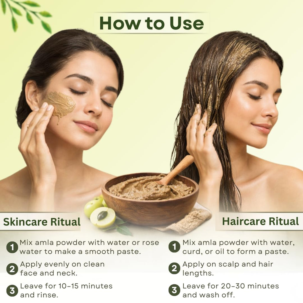 Smartdrops Amla Powder for Hair Care Natural Hair Pack Powder for Scalp Massage Hair Mask DIY Hair Care Routine | Indian Gooseberry | Ideal for Hair, Skin, or Culinary Use | 100g (Pack-1)