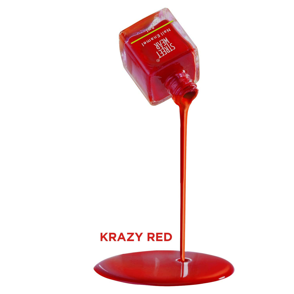 Street Wear Nail Enamel, Krazy Red, 8ml