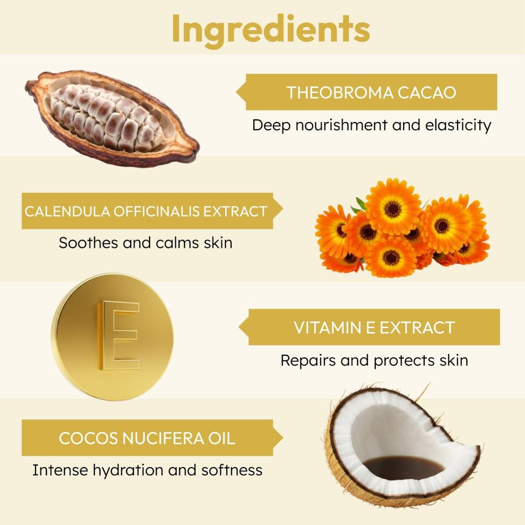 Aroma Magic Cocoa Butter & Vanilla Body Cream | Nourishes, Enhances Skin elasticity & prevents stretch marks | Green tea & calendula extract, vitamin E & C| Non-greasy| 100 ml