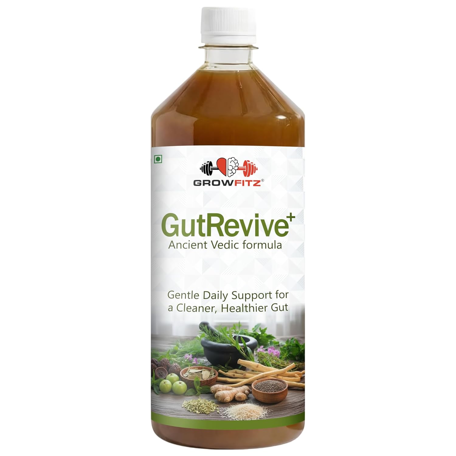 Growfitz GutRevive+ Liver Care Juice 1L | Natural Liver Detox & Digestive Cleanse | Triphala, Amla, Mulethi, Senna & Herbal Gut Support | No Added Sugar