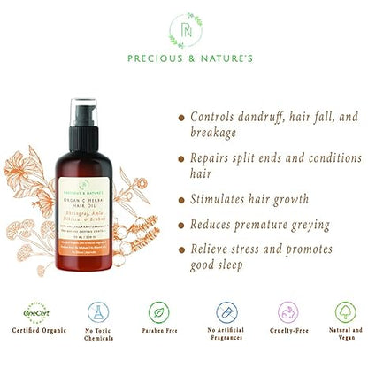 Precious & Nature's Hibiscus Amla Brahmi & Bhringaraj Hair Oil - 100 ml