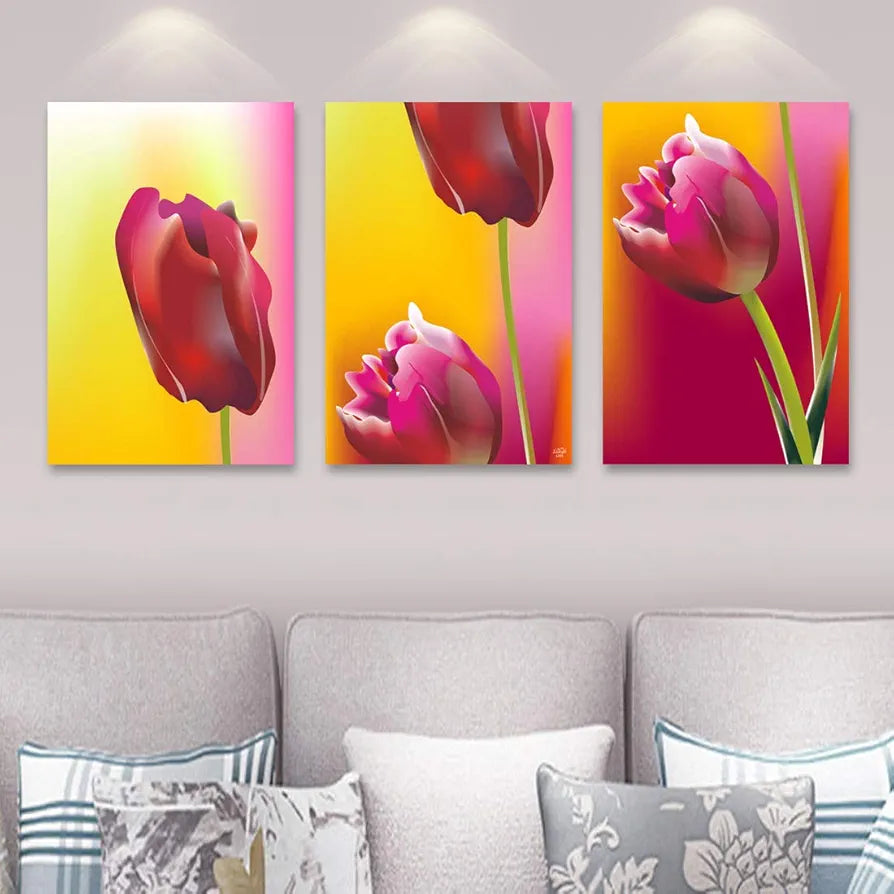Rangoli MDF 3 Pcs Wall Poster 12x18 Inch Decorative Wall Art P-4 Design-3