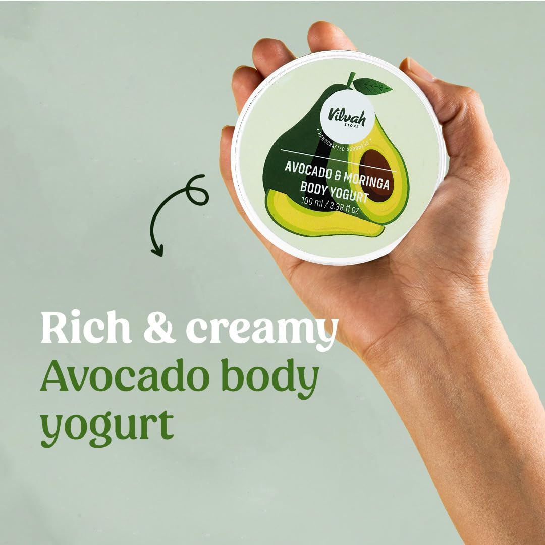 Vilvah Store Herbal Avocado and Moringa Body Yogurt Cream - 100 ml