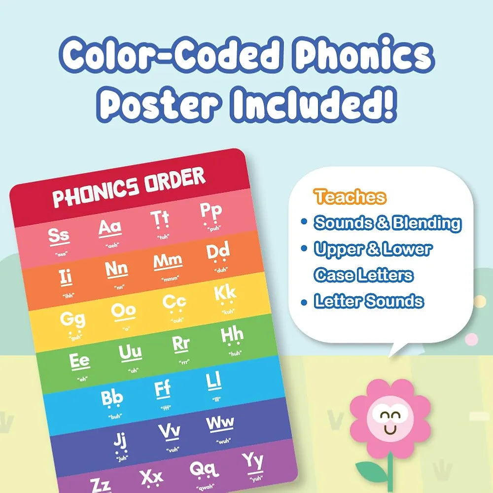 Binca Flash Cards for Toddlers - Letters & Numbers, 50 Thick Double-Sided Premium Cards with Phonics & Counting, Learning Tool for Preschoolers, Early Learning Toy, Gifts for Kids Ages 1, 2, 3 Years