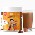 Good Monk Superheroes Milk Mix (Chocolate) - India' Lowest Sugar Milk Mix | Boosts Energy, Immunity, Brain, Eye & Gut Health for Kids (5+ Years) | 21 Serves