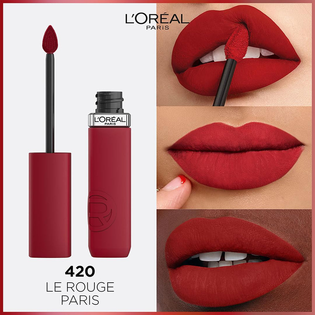 L'Oreal Paris Infallible Matte Resistance Liquid Lipstick, Le Rouge Paris 420, 5 ml