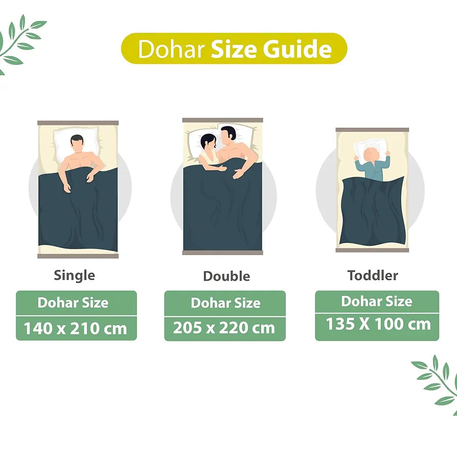 Divine Casa 100% Cotton Cambric Dohar for Single Bed Lightweight Comfort and Breathable Sleep Reversible Blanket TC - 120 Colour Opal