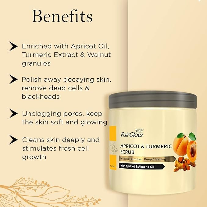 Corlin Fairglow Apricot & Turmeric Scrub - 800 gms