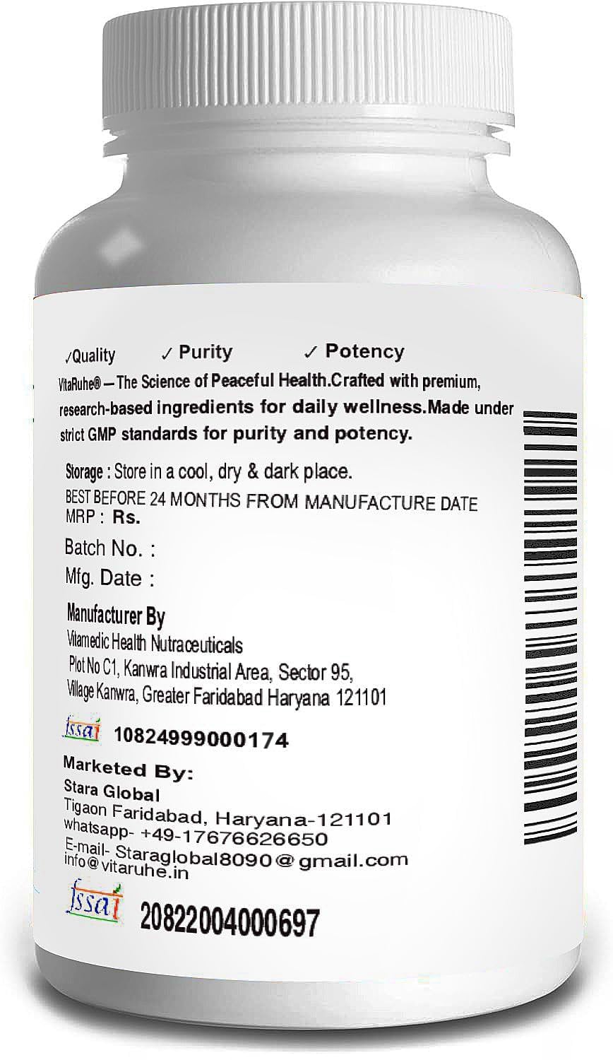 Vitaruhe Fadogia Agrestis 1000mg Powerful Extract to Support Athletic Performance & Muscle Mass - 90 Capsules