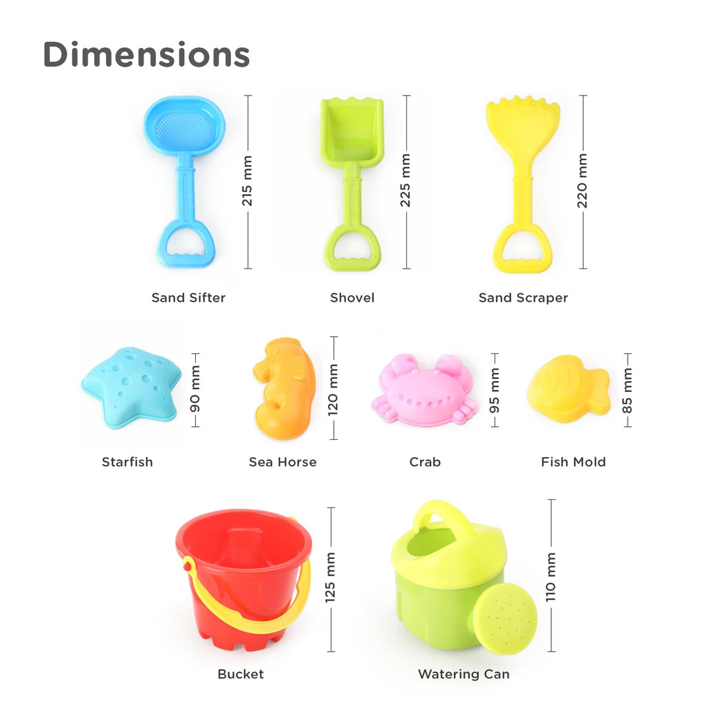 Play Nation Premium 9 Pieces Beach Playset for Kids