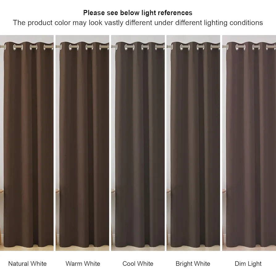 Cloth Fusion Blackout Door Curtains 7 Feet Long Set of 2 Room Darkening Blackout Parda Dark Brown