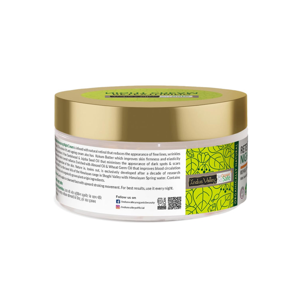 INDUS VALLEY Retexturing Night Cream with Sandalwood & Kokum Butter | Deep Skin Repair, Hydration & Overnight Nourishment for Soft Glowing Skin â€“ 50 ml