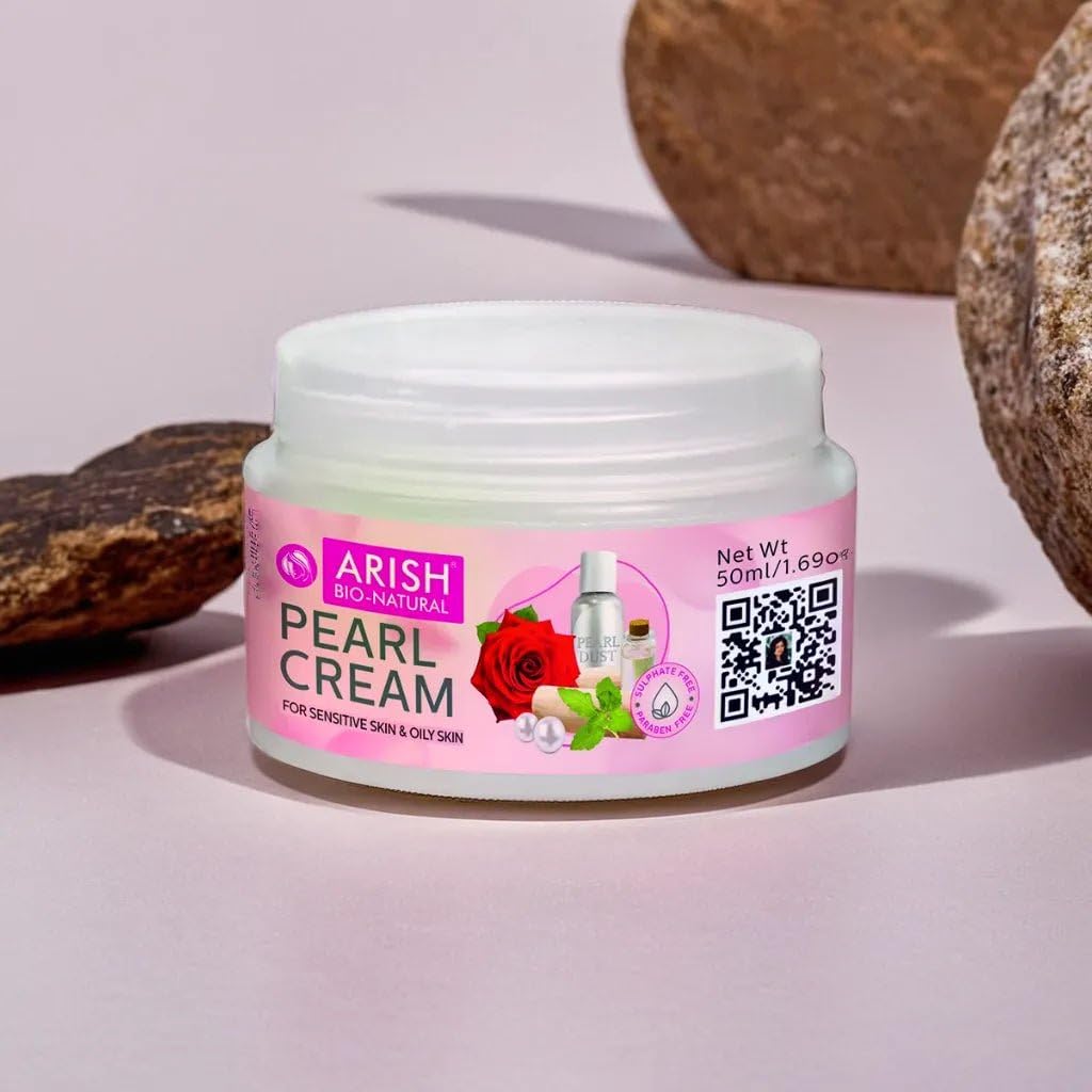 Arish Bio-natural Pearl Face Cream for Oily and Sensitive Skin – 50 Ml