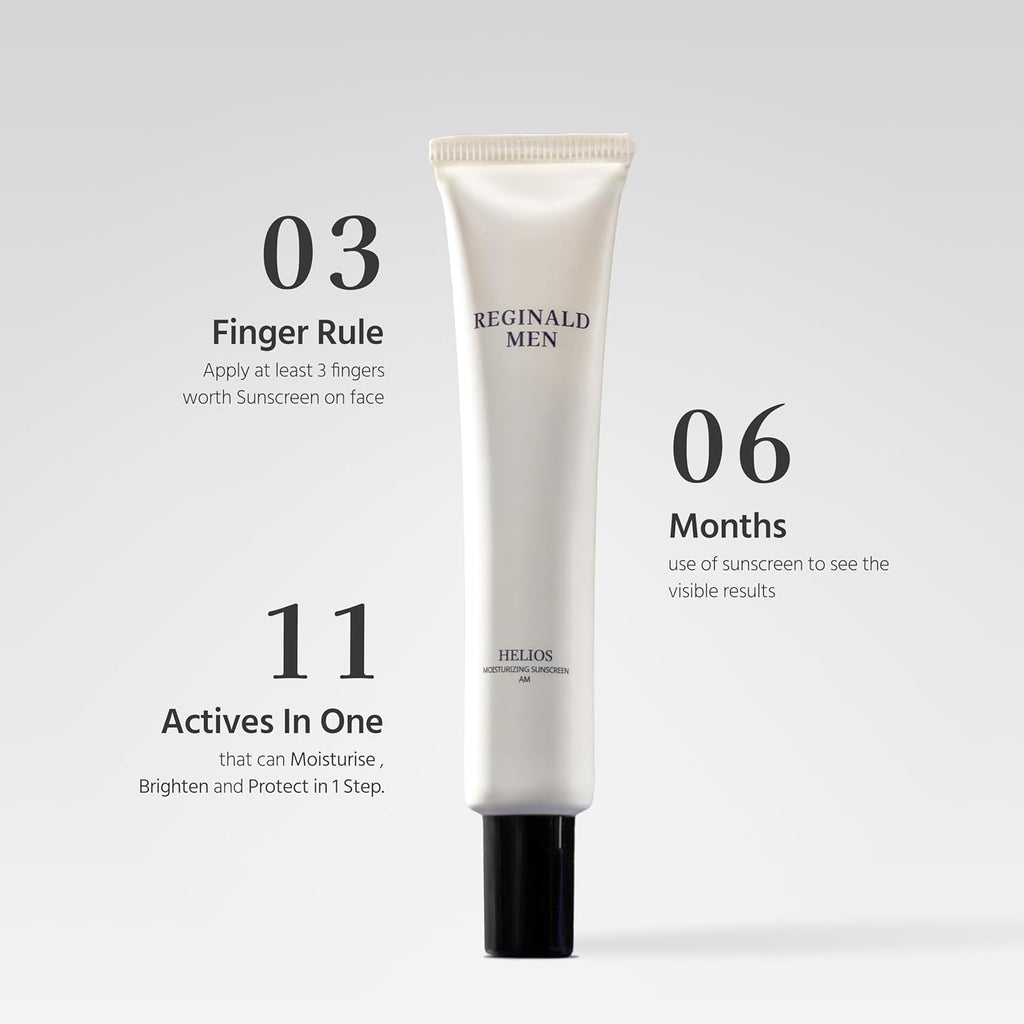 Reginald Men SPF 50+ PA++++ Mini Sunscreen (15g) | In-Vivo Tested | Broad Spectrum UVA/UVB Protection | Brightening & Hydrating | Lightweight, Oil-Free & Non-Sticky | Daily Sun Protection for Men (Pack of 1)