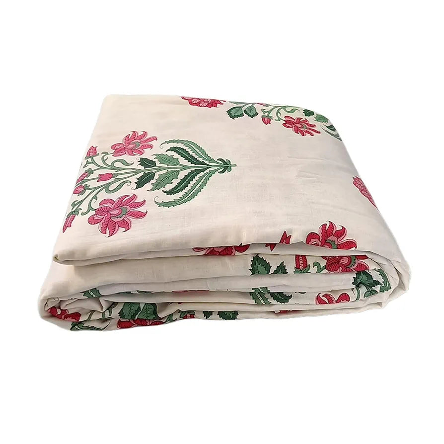 Trance Home Linen 150 GSM Pure Cotton Reversible Dohar Single Bed Size AC Blanket Comforter 56 x 88 inch Colour Aangan Red