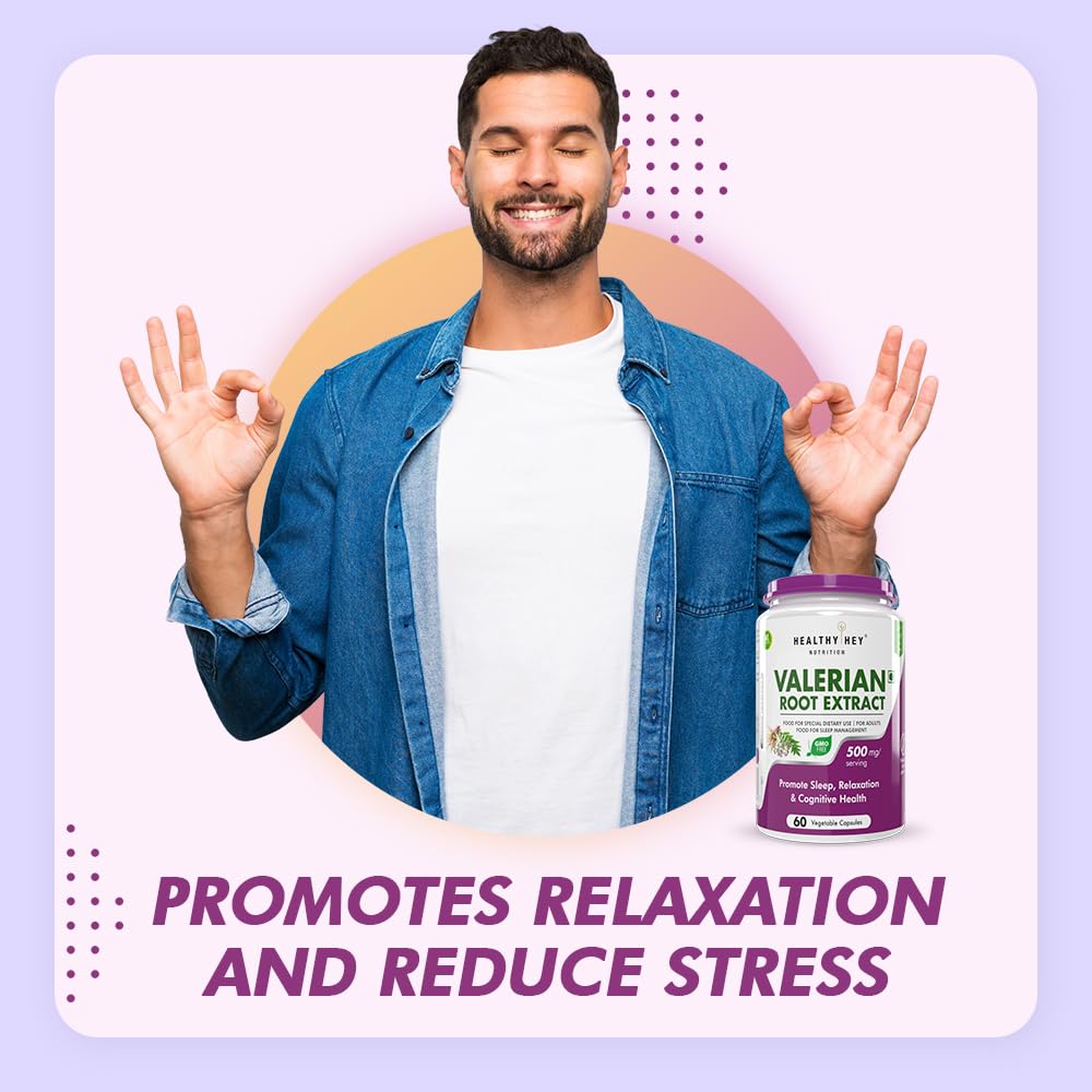 HealthyHey Nutrition Valerian Root Extract - 60 Vegetable Capsules