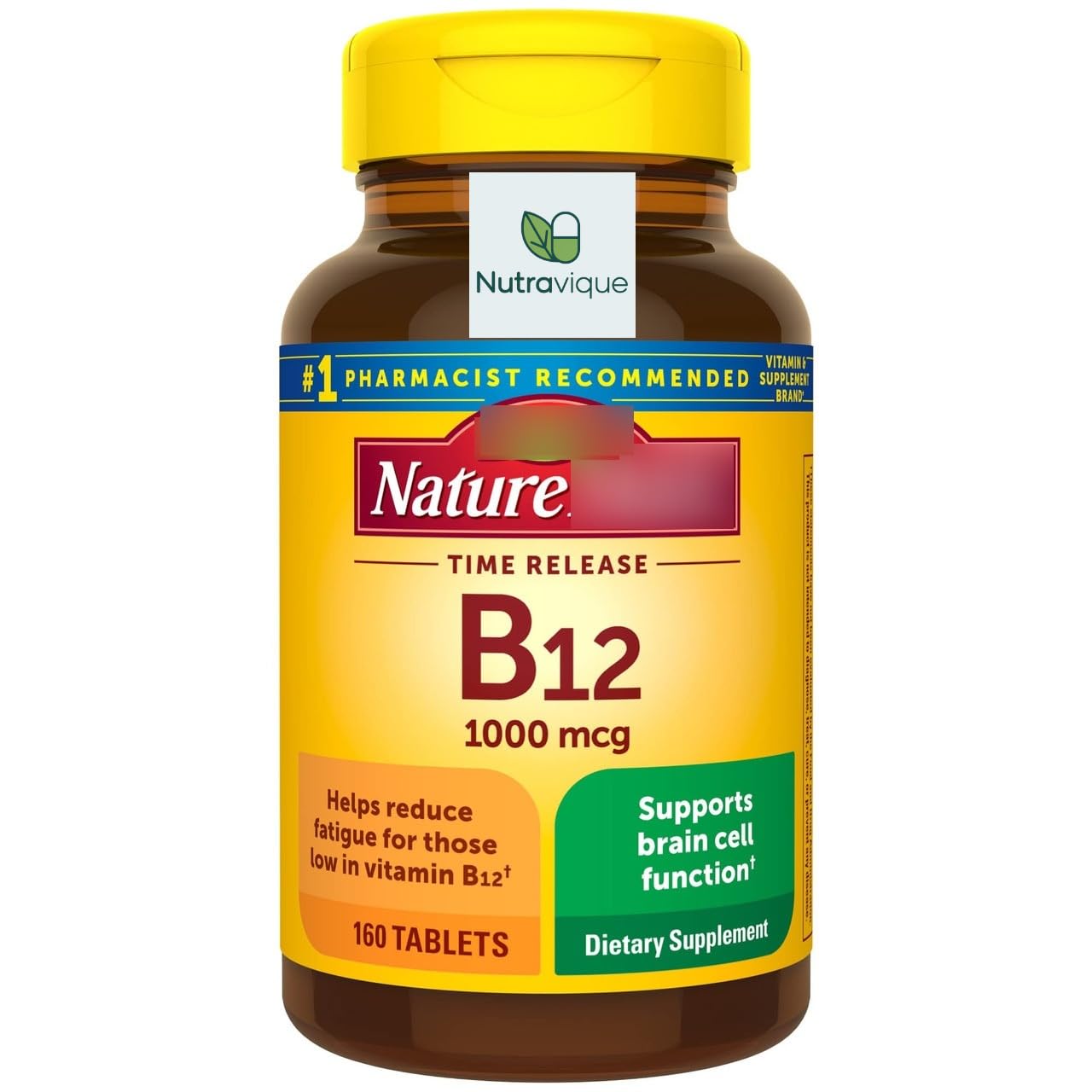 Vitamin B-12 1000 Mcg, Timed Release Tablets, 160 Count, Essential for Healthy Nervous System, Gluten Free